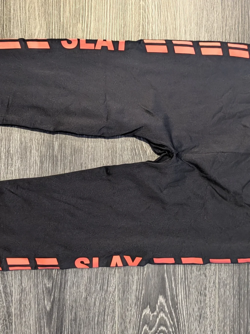 Black Leggings with Orange Side Graphic